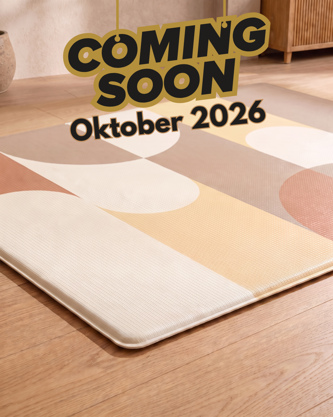 Roosly Premium TPU speelmat met geometrisch design in aardetinten
