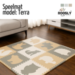 Roosly Speelmat Baby - Speelkleed Baby - babygym - Foam vloerpuzzel 180 x 180 cm - Inclusief Opbergtas - speelgoed - Veilig & Zacht - Pastel beige & groen