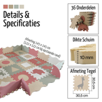 Roosly Speelmat Baby - Speelkleed Baby - babygym - Foam vloerpuzzel 145 x 145 cm - Opstaande Rand - Inclusief Opbergtas - speelgoed - Veilig & Zacht - Pastel