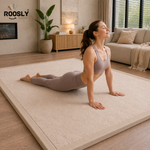 Roosly Speelmat Baby - Fluwelen Speelkleed baby - speeltapijt - kruipmat - playmat - Extra Dik Traagschuim 3 cm - Antislip - Zacht & Veilig - 150 x 200 cm - Sand Beige