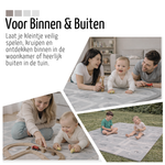 Roosly Speelmat Baby - Speelkleed Baby - Inclusief Opbergtas - babygym - Dubbelzijdig en opvouwbare Foam XPE 180 x 200 cm - speelgoed - Veilig & Zacht - model KING Gray
