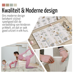 Roosly Speelmat Baby - Speelkleed Baby - Inclusief Opbergtas - babygym - Dubbelzijdig en opvouwbare Foam XPE 180 x 200 cm - speelgoed - Veilig & Zacht - model Safari