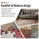 Roosly Speelmat Baby - Speelkleed Baby - babygym - Foam vloerpuzzel 145 x 145 cm - Opstaande Rand - Inclusief Opbergtas - speelgoed -Veilig & Zacht - Dino - Pastel