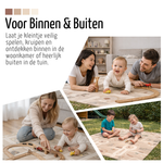 Roosly Speelmat Baby - Speelkleed Baby - Inclusief Opbergtas - babygym - kruipmat - playmat - Dubbelzijdig en opvouwbare Foam XPE 180 x 200 cm - speelgoed - Veilig & Zacht - model KING Beige