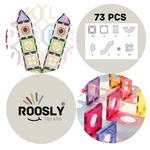 Roosly Magnetisch speelgoed 73stuk - Magnetic tiles Knikkerbaan - Montessori speelgoed - Magnetische Bouwstenen - Sinterklaas Cadeau