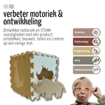 Roosly Speelmat Baby - Speelkleed Baby - babygym - Foam vloerpuzzel 145 x 145 cm - Opstaande Rand - Inclusief Opbergtas - speelgoed - Veilig & Zacht - Beige