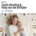 Roosly Speelmat Baby - Speelkleed Baby - Inclusief Opbergtas - babygym - Dubbelzijdig en opvouwbare Foam XPE 180 x 200 cm - speelgoed - Veilig & Zacht - model Llama