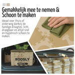 Roosly Speelmat Baby - Speelkleed Baby - babygym - Foam vloerpuzzel 145 x 145 cm - Opstaande Rand - Inclusief Opbergtas - speelgoed - Veilig & Zacht - Beige