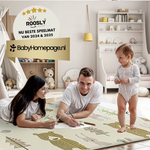 Roosly Speelmat Baby - Speelkleed Baby - Inclusief Opbergtas - babygym - Dubbelzijdig en opvouwbare Foam XPE 180 x 200 cm - speelgoed - Veilig & Zacht - model Safari